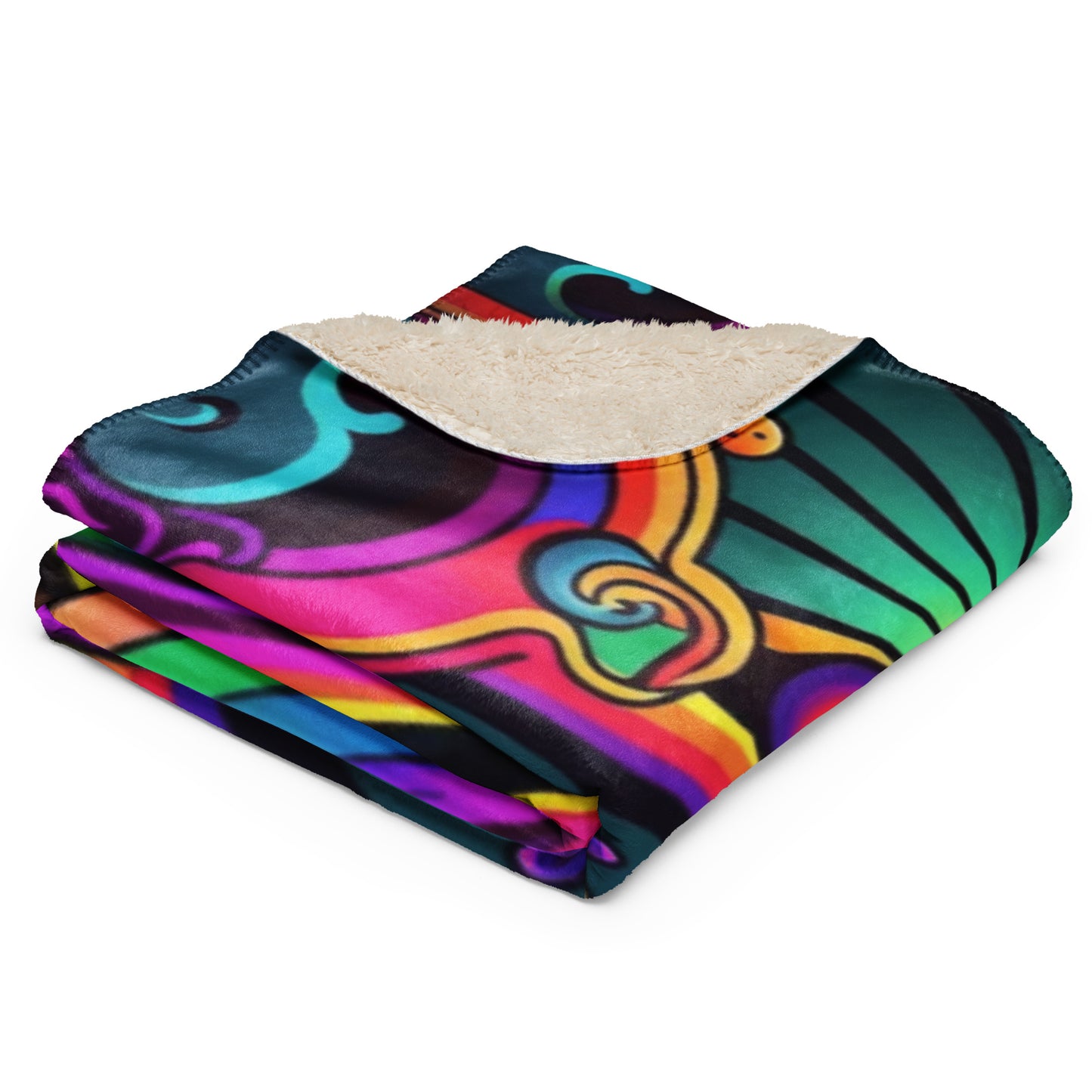 Psychedelic Sunset Sherpa Blanket