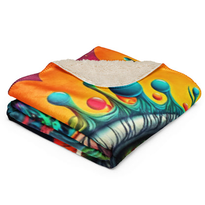 Colorful Eyeball Sherpa Blanket