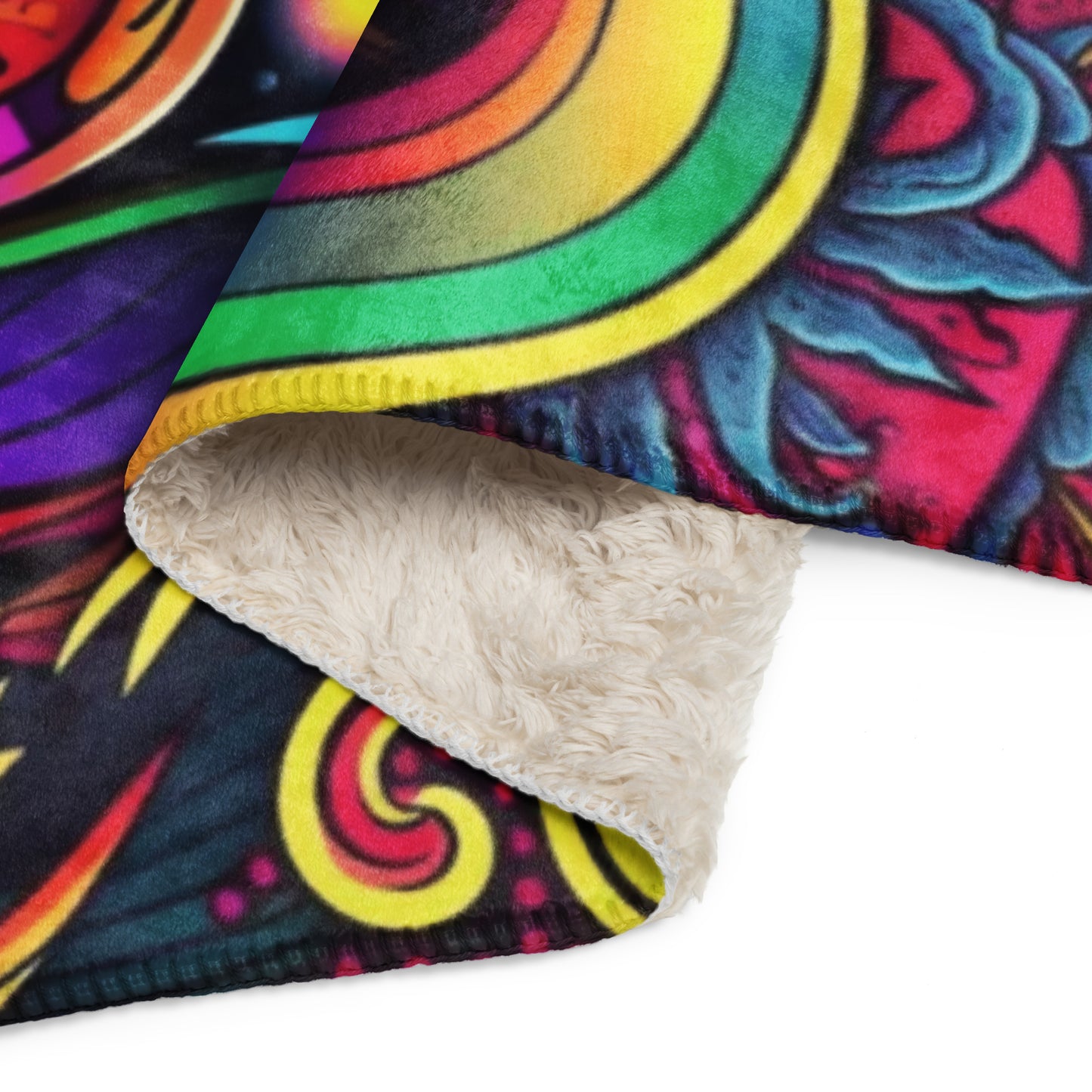 Psychedelic Sunset Sherpa Blanket