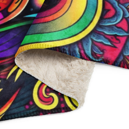 Psychedelic Sunset Sherpa Blanket