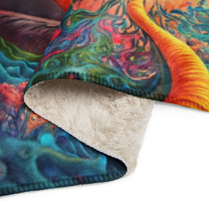 Colorful Eyeball Sherpa Blanket